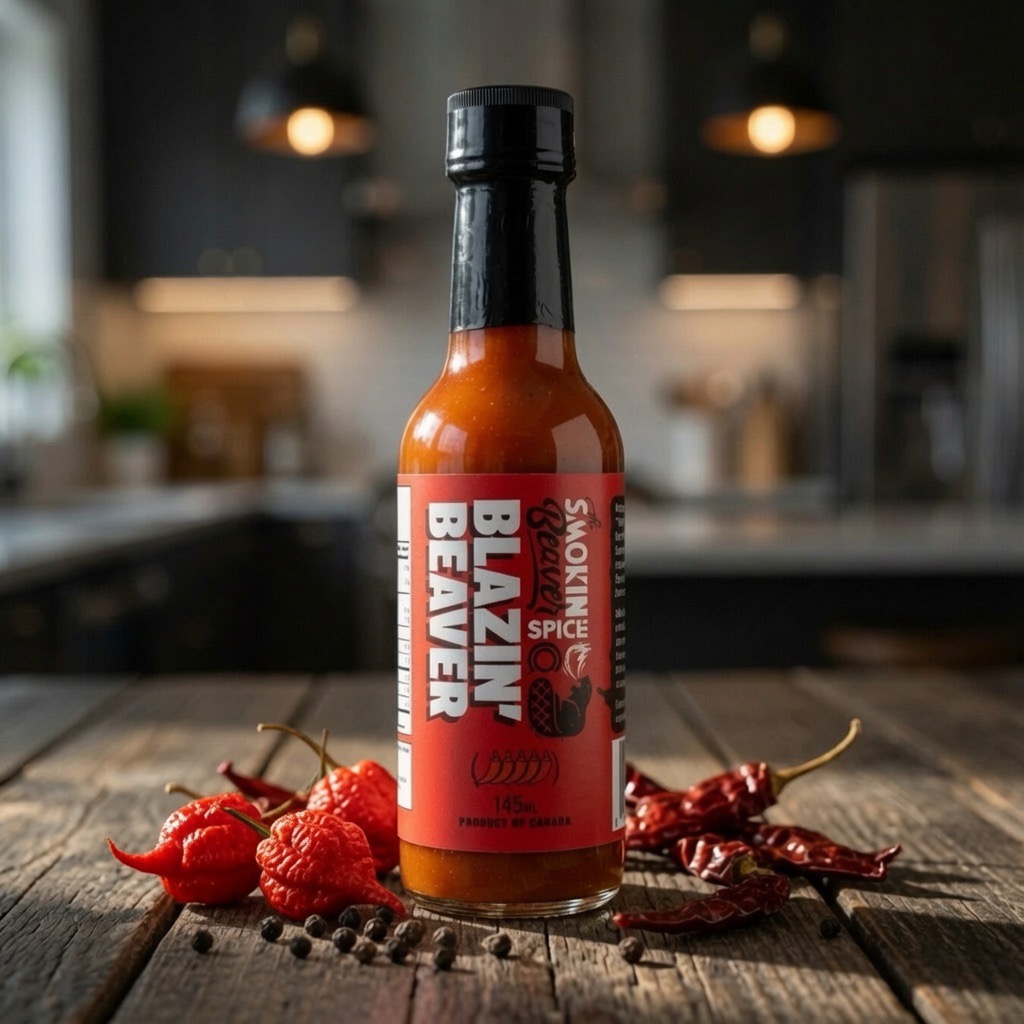 Blazin' Beaver hot sauce bottle